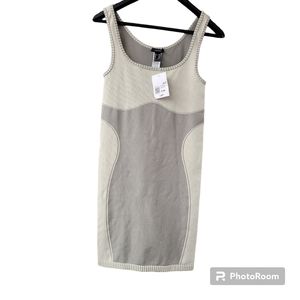 Forever 21 Ribbed Mini Dress- Sort Taupe/Multi Size S/M